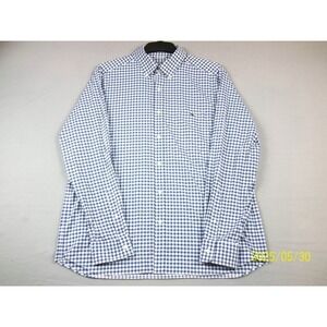 Vineyard Vines Shirt Mens Large Blue White Gingham Performance Button Down Whale